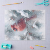 Woodland Winter Kardinaal Vogel Tissuepapier (Craft)