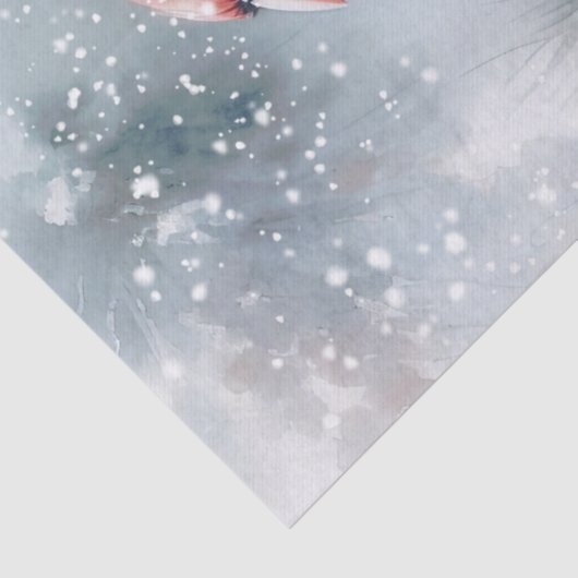 Woodland Winter Kardinaal Vogel Tissuepapier (Detail)