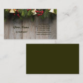 Woodland Winter Kerstbarnhout Visitekaartje (Voorkant / Achterkant)