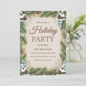 Woodland Winter Lodge Holiday Gathering Kaart (Staand voorkant)