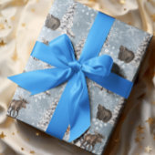 Woodland Winter Moose kerstboom Snowflake Cadeaupapier