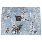 Woodland Winter Moose kerstboom Snowflake La Groot Cadeauzakje (Voorkant)