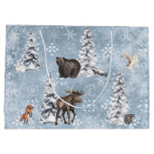 Woodland Winter Moose kerstboom Snowflake La Groot Cadeauzakje (Achterkant)