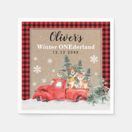  Woodland Winter ONEderland Animals Party Servet