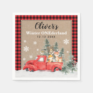 Woodland Winter ONEderland Animals Party Servet