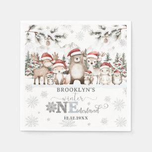 Woodland Winter ONEderland Kerst 1e Verjaardag Servet