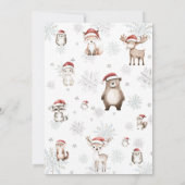 Woodland Winter ONEderland Kerstmis 1e verjaardag Bedankkaart (Achterkant)