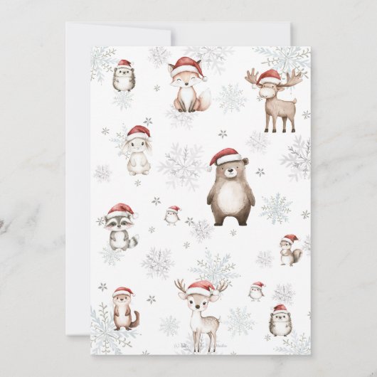 Woodland Winter ONEderland Kerstmis 1e verjaardag Kaart (Achterkant)