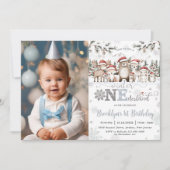 Woodland Winter ONEderland Kerstmis 1e verjaardag Kaart (Voorkant)