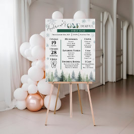 Woodland Winter ONEderland Mijlpalen Poster