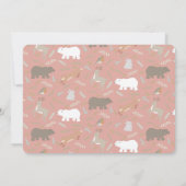 Woodland Winter Onederland Roze 1e verjaardag Kaart (Achterkant)