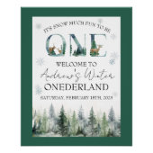 Woodland Winter ONEderland Welkom Poster (Voorkant)