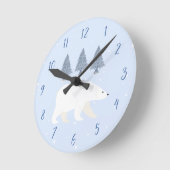 Woodland Winter Polar Beer kinderkamer decor Ronde Klok (Hoek)