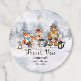 Woodland Winter Shower Forest Animals Gift labels