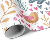 Woodland Winter Waterverf Fox Kerstmis Cadeaupapier (Rol Hoek)