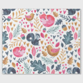 Woodland Winter Waterverf Fox Kerstmis Cadeaupapier (Vlak)