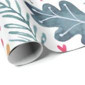 Woodland Winter Waterverf Fox Kerstmis Cadeaupapier (Rol Hoek)