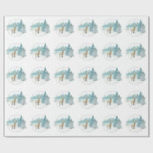 Woodland Winter Waterverf Herten Kerstmis Cadeaupapier (Vlak)