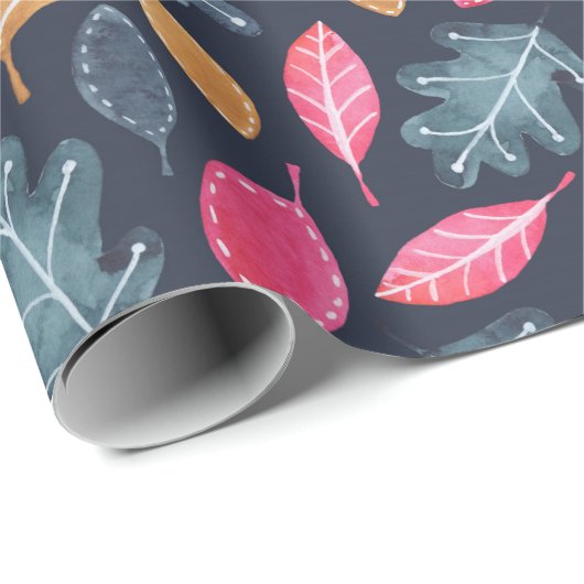 Woodland Winter Waterverf laat kerst achter Cadeaupapier (Rol Hoek)