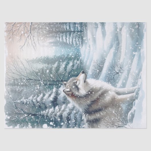 Woodland Winter Wolf Tissuepapier (Voorkant)