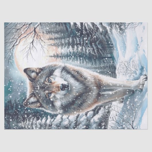Woodland Winter Wolf Tissuepapier (Voorkant)