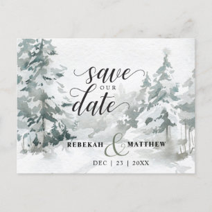 Woodland Winter Wonderland Briefkaart Save the Dat
