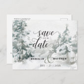 Woodland Winter Wonderland Briefkaart Save the Dat (Voorkant / Achterkant)