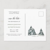 Woodland Winter Wonderland Briefkaart Save the Dat (Achterkant)