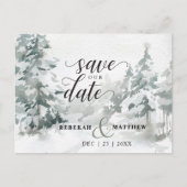 Woodland Winter Wonderland Briefkaart Save the Dat (Voorkant)