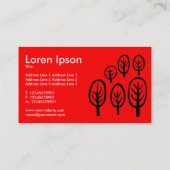 Woodland - wit en zwart op rood visitekaartje (Achterkant)