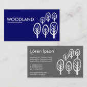Woodland - Wit op donkerblauw Visitekaartje (Voorkant / Achterkant)