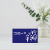 Woodland - Wit op donkerblauw Visitekaartje (Staand voorkant)