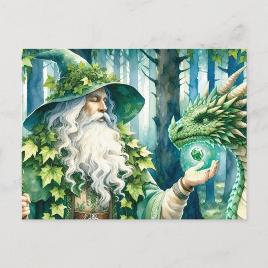 Woodland Wizard beroemd gemaakt door Glowing Green Briefkaart (Voorkant)