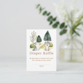 Woodland Wolf Baby shower luierkrabbel Informatiekaartje (Staand voorkant)