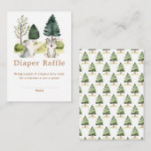 Woodland Wolf Baby shower luierkrabbel Informatiekaartje (Voorkant / Achterkant)