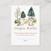 Woodland Wolf Baby shower luierkrabbel Informatiekaartje (Voorkant)
