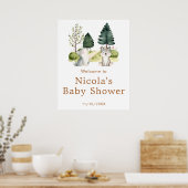 Woodland Wolf Baby shower Welkom Poster (Keuken)