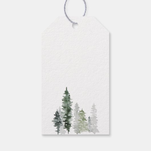 Woodland Wolf French Merry kerst Nieuwjaar Cadeaulabel (Achterkant)