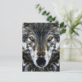 Woodland Wolf Inspirerend Portrait Briefkaart (Staand voorkant)