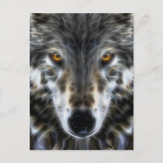 Woodland Wolf Inspirerend Portrait Briefkaart (Voorkant)