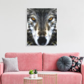 Woodland Wolf Inspirerend Portrait Canvas Afdruk (Insitu (Woonkamer))