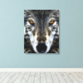 Woodland Wolf Inspirerend Portrait Canvas Afdruk (Insitu (Houten vloer))