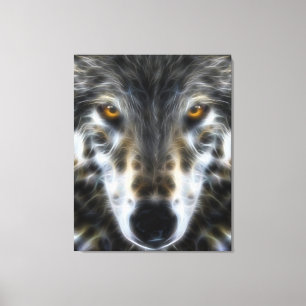 Woodland Wolf Inspirerend Portrait Canvas Afdruk