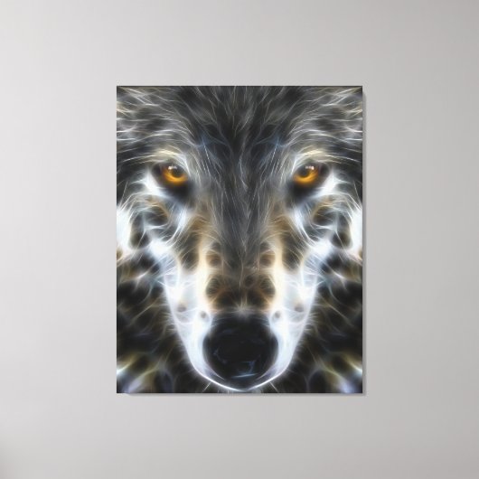 Woodland Wolf Inspirerend Portrait Canvas Afdruk (Voorkant)