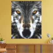 Woodland Wolf Inspirerend Portrait Canvas Afdruk (Insitu (Woonkamer))