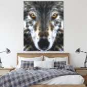 Woodland Wolf Inspirerend Portrait Canvas Afdruk (Insitu (Slaapkamer))