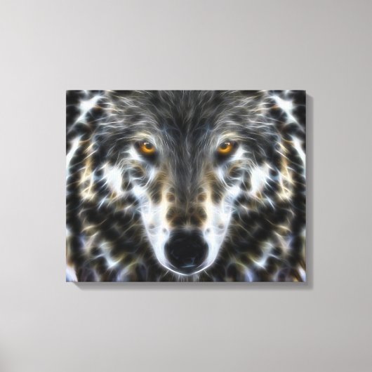 Woodland Wolf Inspirerend Portrait Canvas Afdruk (Voorkant)