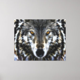 Woodland Wolf Inspirerend Portrait Canvas Afdruk