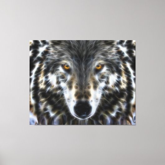Woodland Wolf Inspirerend Portrait Canvas Afdruk (Voorkant)