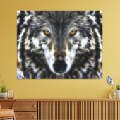 Woodland Wolf Inspirerend Portrait Canvas Afdruk (Insitu (Woonkamer))
